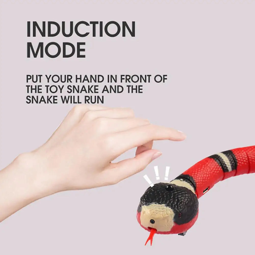 Snake Tease Toy Creative Flick Tongue 75Mah Automatically Sense Obstacles Escape Snake Tease Toy Cat Supplies