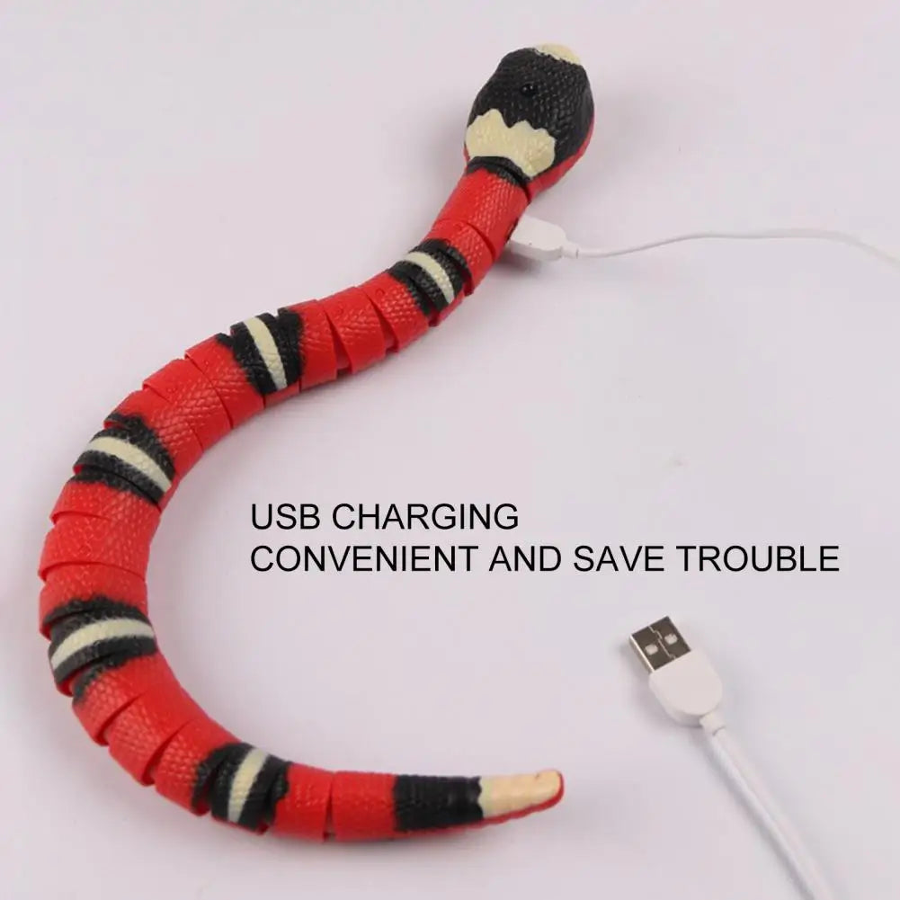 Snake Tease Toy Creative Flick Tongue 75Mah Automatically Sense Obstacles Escape Snake Tease Toy Cat Supplies