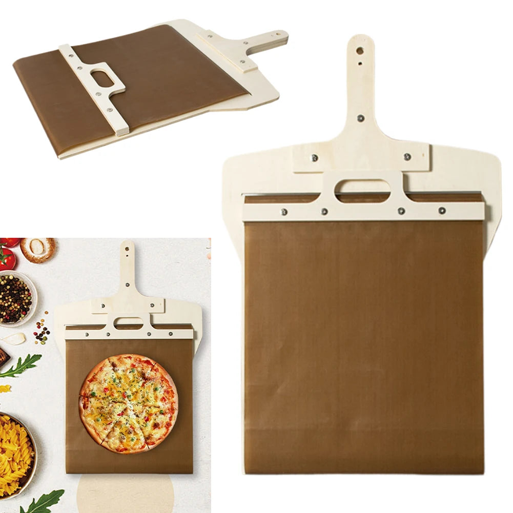 Sliding Pizza Peel Shovel Wooden Handle Non-Stick Transfer Tray Pizza Spatula Paddle Bread Baking Tools Home Kitchen Gadgets