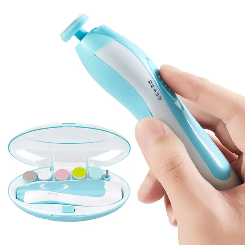 6 in 1 Trim Polisher Electric Baby Nail Clippers Grooming Kit for Newborn Infant Toddler or Adults Toes Fingernails Care