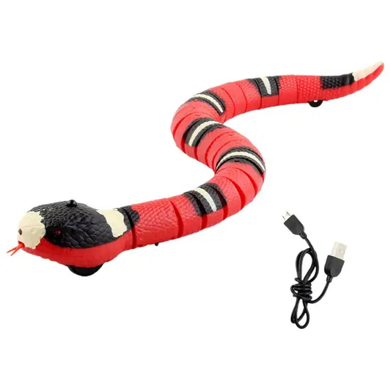 Snake Tease Toy Creative Flick Tongue 75Mah Automatically Sense Obstacles Escape Snake Tease Toy Cat Supplies