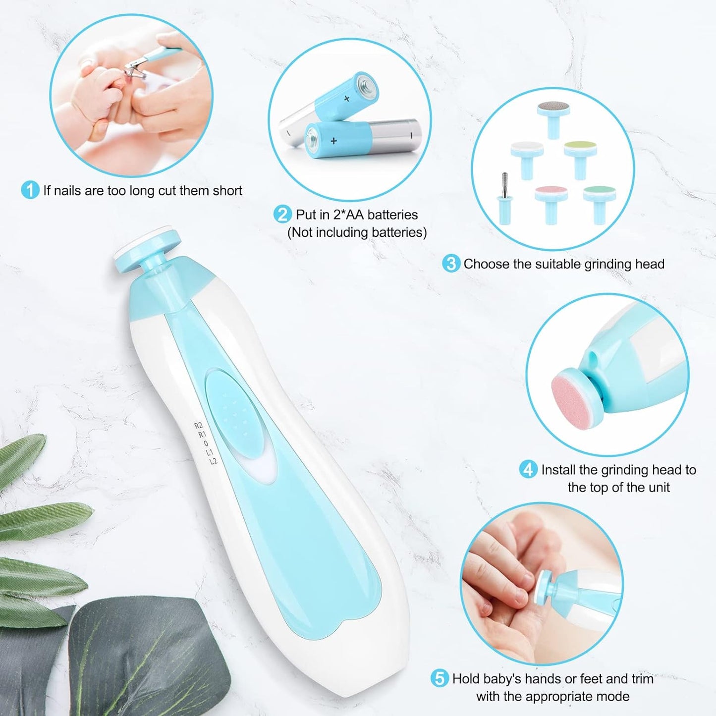 Electric Baby Nail Trimmer & Grooming Kit