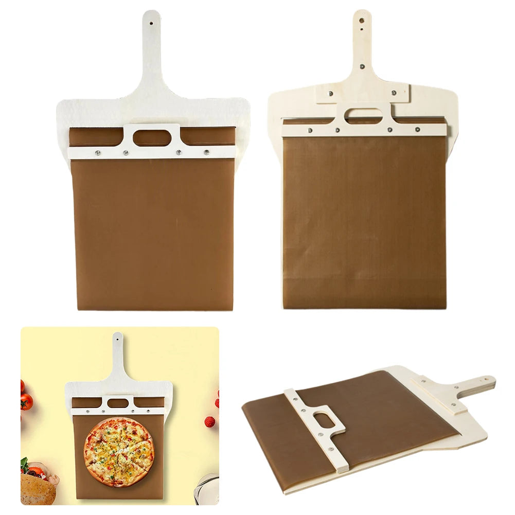 Sliding Pizza Peel Shovel Wooden Handle Non-Stick Transfer Tray Pizza Spatula Paddle Bread Baking Tools Home Kitchen Gadgets