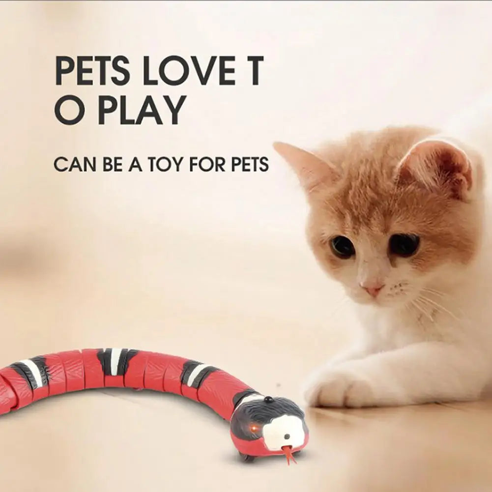 Snake Tease Toy Creative Flick Tongue 75Mah Automatically Sense Obstacles Escape Snake Tease Toy Cat Supplies